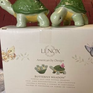 Lenox Butter Meadow Figural Turtle Salt and Pepper
